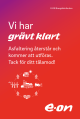 Skylt Vi har grävt klart